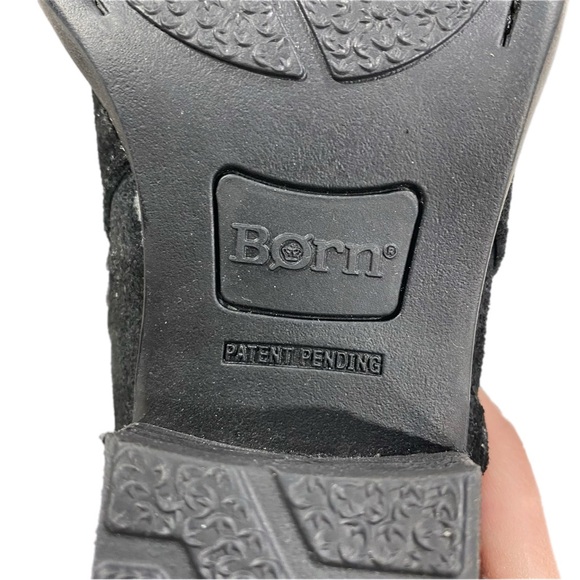 Born Black Suede Booties 8 Leather Ankle Bessie - Picture 8 of 12